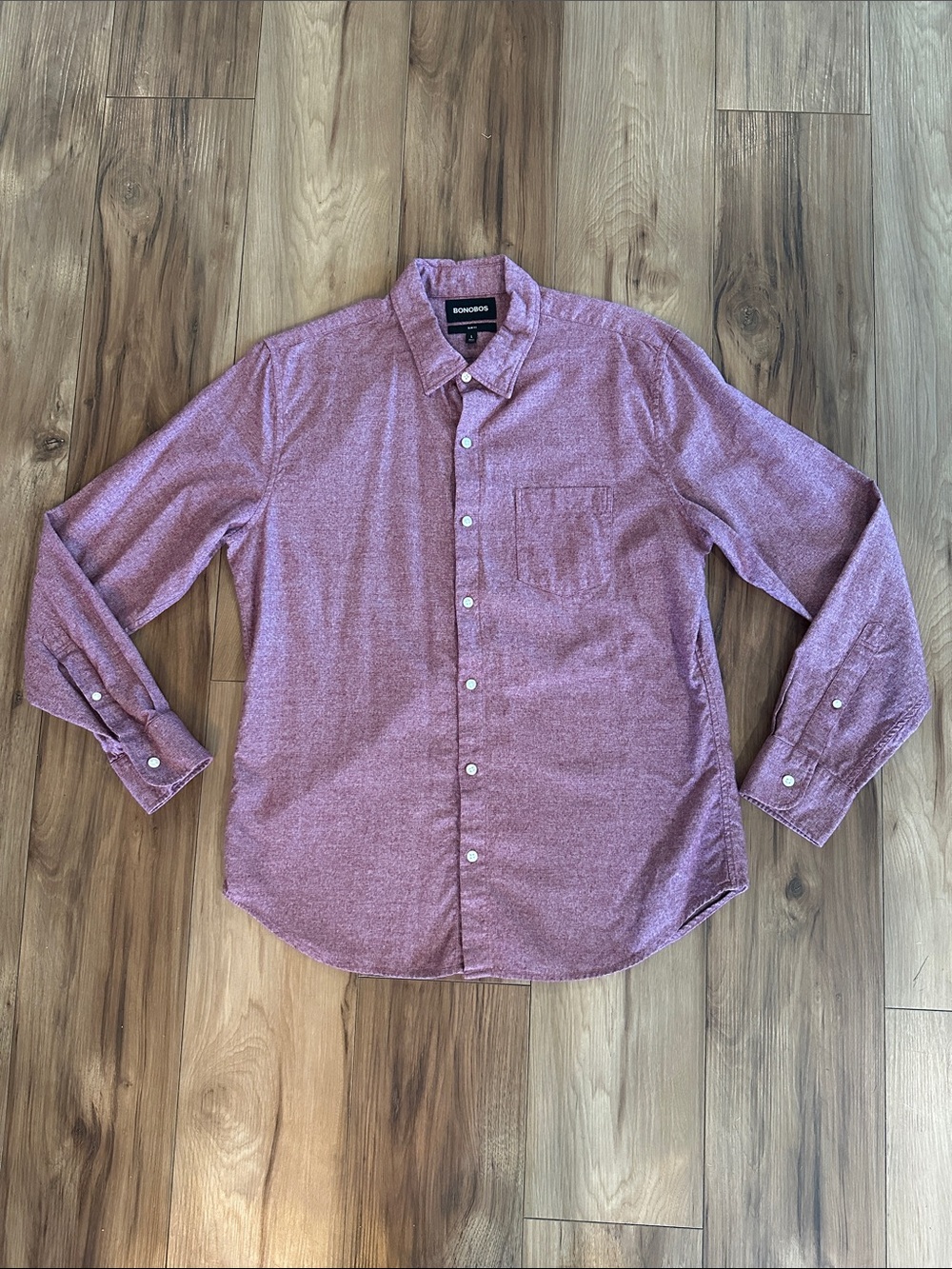 Bonobos Heathered Mauve Long-Sleeve Button-Down Shirt
